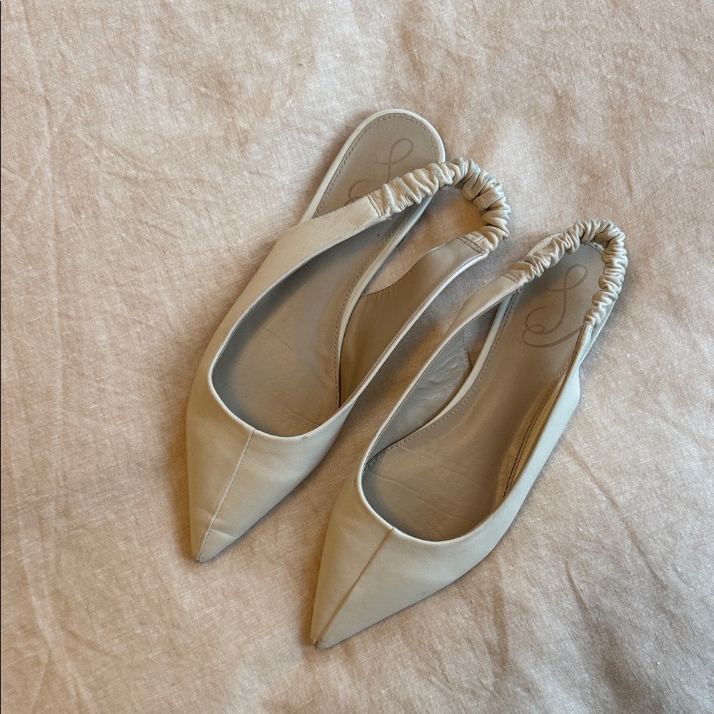 Sam Edelman Cream Women's Slingback Flats Shoes